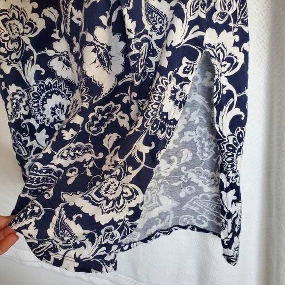 Lauren Ralph Lauren Beach Cover Up Cotton Size 2X Navy White - Picture 6 of 10